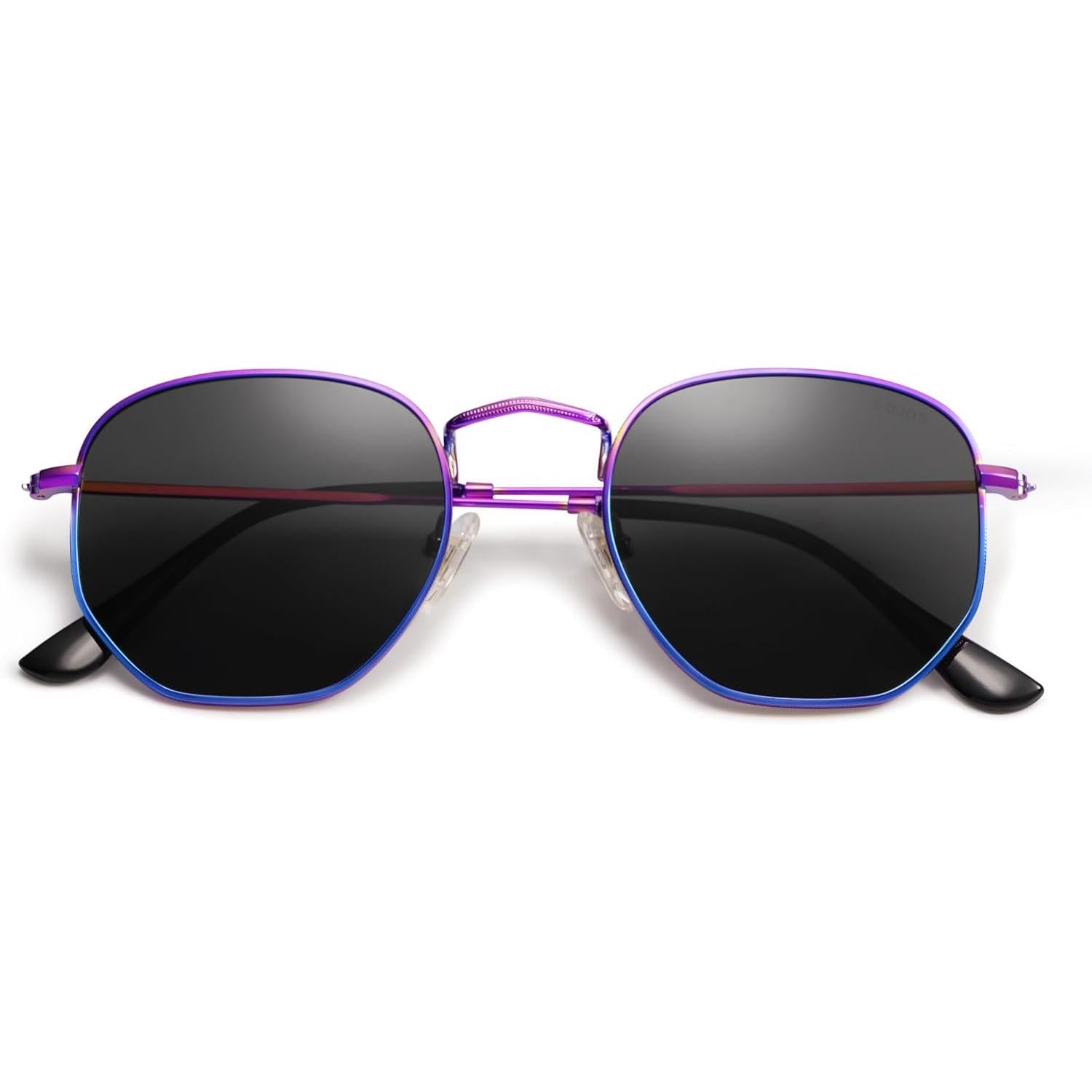 Lentes de Sol SOJOS SJ1072 Cuadrados Polarizados, Estilo Hexagonal Pequeño Retro, Unisex UV400 para Hombre y Mujer